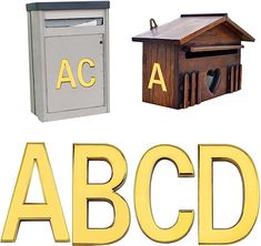 2 Inch A - D Self Adhesive Mailbox Letters Alphabet Stcikers Door Address Number Signs for Hotel Room Apartment Office Residence House Cars Trucks Gold Decoration 4 Pcs Mailbox Numbers, Number Signs, Letters Alphabet, Apartment Office, Address Numbers, Room Apartment, Number Sign, Gold Decor, Apartment Room