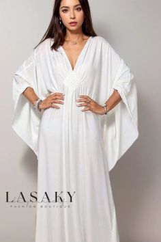 Lasaky - Womens Oversized Beach Kimono Cover-Up Cardigan for Vacation Sun Protection with Loose Knit Design Casual Kaftan With Batwing Sleeve For Vacation, Casual Batwing Sleeve Kaftan For Vacation, Casual Long Sleeve Kaftan One Size, One Size Casual Long Kaftan, Casual Long One Size Kaftan, Casual Long One-size Kaftan, White V-neck Kaftan Casual Style, White V-neck Casual Kaftan, Casual White V-neck Kaftan