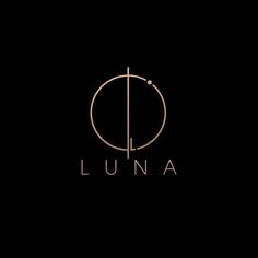 the logo for lunaa is shown in gold and black