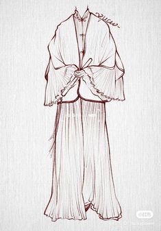 a drawing of a woman's dress and jacket