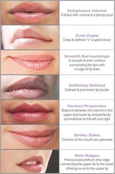 Lip types. Handy for knowing how to draw different people Types Of Lips Shape, Lip Types, Lip Augmentation, Facial Aesthetics, Lip Enhancement, Botox Fillers, Lip Shapes, Lip Injections, Perfect Lips