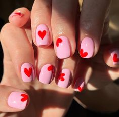 Nails Valentine, Romantic Nails, Short Acrylic Nails Designs, Nails 2024, Heart Nails, Nails Gel, Minimalist Nails