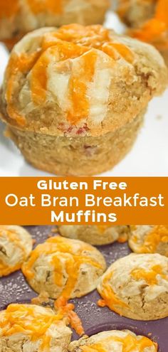 gluten free oat bran breakfast muffins with orange and white cheese