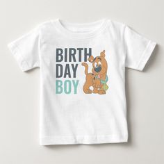 Scooby-Doo 1st Birthday Boy Baby T-Shirt Scooby Birthday, 1st Birthday Boy, 1st Birthday Girl, Sweet Birthday, Cadeau Photo, Toddler Birthday, Top Baby Products, Birthday Design, Baby T Shirt