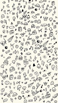 a bunch of doodles that are all over the place in this photo, and it is