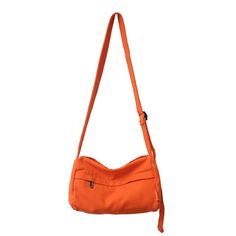 UAKISS - Simple Canvas Women Crossbody Bag Solid Color Ladies Shoulder Bag Casual Canvas Women Messenger Bag Fashion Women'S Bag Casual Orange Handheld Bag, Solid Color Crossbody Bag With Single Shoulder Strap, Large Capacity Orange Shoulder Canvas Bag, Casual Orange Handheld Shoulder Bag, Trendy Orange Shoulder Bag With Pockets, Casual Orange Shoulder Bucket Bag, Orange Shoulder Bag With Zipper Pocket For Daily Use, Casual Orange Shoulder Bag With Mobile Phone Holder, Casual Orange Mobile Phone Bag