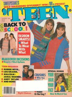 the cover of teen magazine back to school with two girls in sweaters and hats