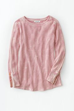 Our ready-to-love waffle knit top is softened with a vintage wash – and decorated with heart-shaped buttons on velvet plackets at the cuffs. Pink Closet, Heart Tee, Heart T Shirt, Waffle Knit Top, Follow Your Heart, Tunic Styles, Sweet Pea, Petite Size, Sewing Clothes