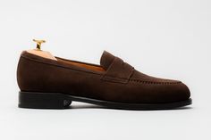 The Penny Loafer - Brown Suede | Morjas Shoe Tree, Penny Loafer, Goodyear Welt, Business Attire, Penny Loafers, Shoe Care, Brown Suede, Loafers Men, Leather Men