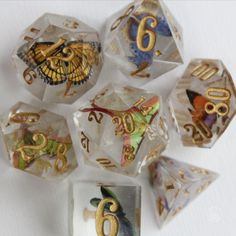 artisan dice, roleplaying dice, 7 piece dice set, tabletop role playing games, dnd, dungeons and dragons, pathfinder, magic the gathering, dice accessories, board games, game accessories, resin crafts, resin art, fantasy game, fantasy craft Dnd Crafts, Dice Bags, Magnet Crafts, Valentines Roses