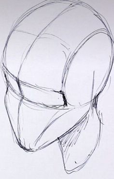 a drawing of a man's head with his eyes closed