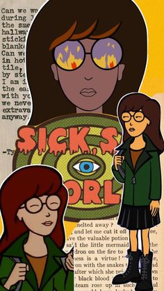 an image of a woman with glasses and the words sick's world