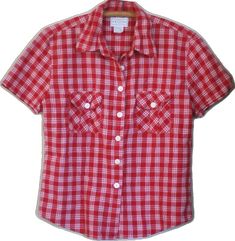 Short Sleeve Plaid Flannel Shirt With Pockets, Short Sleeve Plaid Flannel Shirt For Spring, Classic Short Sleeve Flannel Shirt For Summer, Plaid Short Sleeve Flannel Shirt With Pockets, Classic Short Sleeve Summer Flannel Shirt, Red Collared Flannel Shirt For Spring, Summer Plaid Collared Flannel Shirt, Summer Collared Plaid Flannel Shirt, Red Plaid Shirt