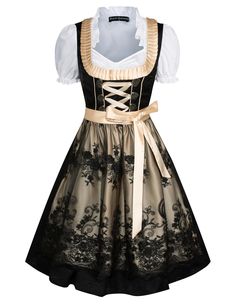 PRICES MAY VARY. Package Included: This is 3 pieces Oktoberfest Costume for Women. Come with a dress, a top, and an apron. Embrace the spirit of Oktoberfest with our exquisite Oktoberfest Costumes! High-quality Fabric: Made from high-quality fabric, this Dirndl dress ensures both comfort and durability. The dress is made of satin and the top is made of cotton. And the dress has exquisite floral patterns, making you look elegant and attractive. Classic Design: This traditional Bavarian costume wi Layered Apron, German Dirndl Dress, Bavarian Costume, Oktoberfest Dress, Lace Apron, Oktoberfest Costume, White Ruffle Top, Costume For Women, Dirndl Dress