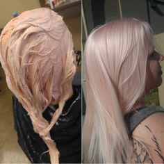 Baby pink toner. Love it!!!  #hair #hairstyle #hairstyles #beauty Unique Platinum Blonde Hair, Pastel Pink Hair Pale Skin, Pink Tinted Blonde Hair, Light Blonde Pink Hair, Pink Platinum Hair, Pink Toner For Blonde Hair, Blonde And Light Pink Hair, Light Pink Blonde Hair, Icy Pink Hair