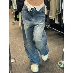 Korean Style High Waist Loose Wide Leg Y2k Retro Jeans 90s Trousers, High Rise Boyfriend Jeans, Alt Clothes, Street Y2k, Look Jean, Denim Decor, Retro Jeans, Concert Outfits, Oversize Casual