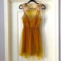 Rodarte for Target | Dresses | Nwot Rodarte For Target Dress Size Xs | Poshmark Yellow Fitted Sheer Dress, Fitted Yellow Sheer Dress, Nylon Dress, Target Dress, Target Dresses, Mustard Color, 11 Inches, Mustard, Target