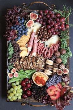 a platter filled with different types of food