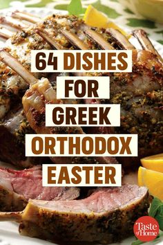 the cover of 64 dishes for greek orthodx easter