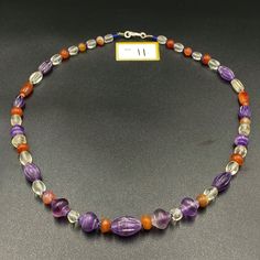 A Greeks and Romans times Amethyst carnelian bead necklace CIRCA 3RD-2ND CENTURY B.C. the shape of every beads are extremely rare and beautiful and unique shaped . its will looks more beautiful if its mixed and restring with gold beads same like ancient times of Greek and Romans we provide fast and free shipping service world wide some lapis beads are used as spacers in the necklace Multicolor Amethyst Beaded Necklaces With Round Beads, Colorful Amethyst Bead Necklace, Amethyst Necklace With Colorful Round Beads, Carnelian Beads, Agate Bracelet, Gems Jewelry, Ancient Times, Agate Beads, Beads Necklace