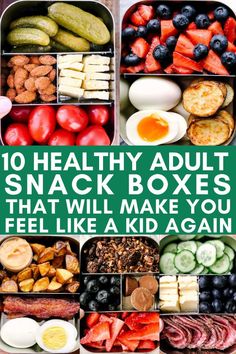 an assortment of healthy snack boxes that will make you feel like a kid again