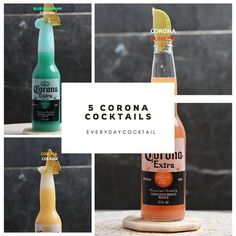 four different types of corona cocktails on display