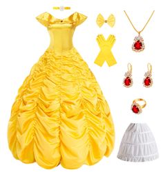 PRICES MAY VARY. The Package include: 1* princess dress, 1*Headwear, 1*Neckwear, 1 pair of gloves, 1* Accessories set, and 1* hoop skirt Off-shoulder design, zipper closure that will easy on and off Wash by Hand or Machine with Cold Water, Dark Color Separately, Line Dry in Shade Suitable for Halloween, Cosplay Show, Costume, Dressing up, Themed Party, Role Playing, Carnival, Comic con, Daily Wear etc Please check the size chart and choose the right size before buying, If you have any problems, Halloween Costumes Women Disney Princess, Princess Costume For Women, Up Themed Party, Princess Belle Costume, Halloween Customer, Disney Princess Cosplay, Halloween Party Dress, Princess Halloween Costume, Belle Costume