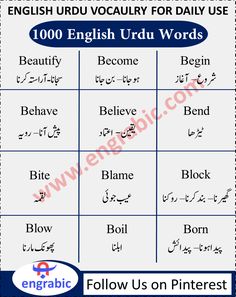 english and arabic words for daily use