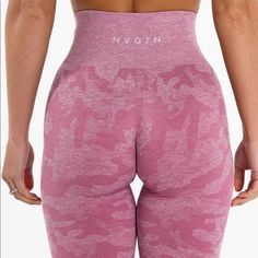 Brand New Nvgtn Pastel Pink Camo Leggings Only Tried On And Kept Stored In Original Packaging Sold Out Online Size M Gym Pants, Camo Leggings, Pink Camo, Grey Leggings, Seamless Leggings, Burnt Orange, Colorful Leggings, Pastel Pink, Charcoal Grey