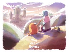 an image of a cartoon character kneeling down with the caption'the hall of egress '