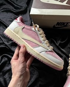 Yup... the pink could be the best yet. Travis Scott x Air Jordan 1 Low OG 'Shy Pink' scheduled for next year 📆   #thedropdate Travis Scott Aj1, Jordan Travis Scott, Nike Travis Scott, Travis Scott Shoes, Travis Scott Jordan 1, Jordan 1 Low, Travis Scott, Jordan Retro