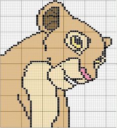 a cross stitch pattern with a brown dog on it's face and tongue sticking out