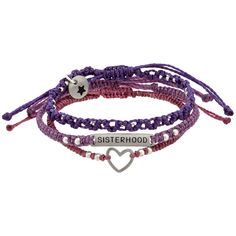 Sisterhood Woven Bracelet Set Nickel-free Silver Friendship Bracelet, Silver Beaded Friendship Bracelet, Nickel Free Charm Bracelet For Friendship, Hypoallergenic Purple Friendship Bracelets, Spiritual Charm Bracelet For Friendship, Silver Spiritual Friendship Bracelets, Bracelet Trio, Paw Print Jewelry, Spirit Clothing