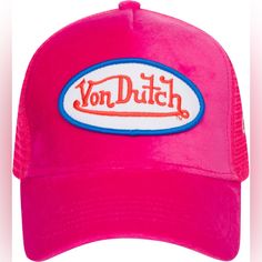 Brand New W/ Tags!!!! Everything In My Closet Is 100% Authentic!! Sold Out Online Please See Images And Ask Any Questions Before Purchasing Brand: Von Dutch Size: Adjustable/Snapback Color: Velvet Pink/White/Blue/Orange Msrp: $120.00 Product Details: Step Into The Spotlight With The Pink Hollywood Velvet Trucker Hat Via Von Dutch. Made From The Best Velvet, This Hat Exudes Luxury And Style. The Pink Hue Provides A Hint Of Class To Any Outfit, Making It Perfect For Both Informal Outings And Speci Velvet Pink, Von Dutch, Outfit Making, Yet To Come, Pink Velvet, The Pink, Blue Orange, Style Icons, White Blue