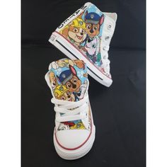 Custom Paw Patrol Converse Shoes white blue personalized handmade sneaker licensed fabric sewn boys athletic Causal tie footwear hightop google Meta ads free shipping etsy hallwayz Designs rubble Marshall chase infant toddler Www.hallwayzdesigns.com Need it fast? Add rush order to guarantee 5-7 day PROCESSING. Domestic orders will then ship Usps priority mail which usually takes 1-3 days.https://hallwayzdesignsshop.etsy.com/listing/1711816109/upgrade-rush-order-or-expedite-order HIGH TOP DESCRIP Converse Shoes White, Paw Patrol Shoes, White Converse Shoes, Meta Ads, Paw Patrol Birthday, Handmade Fabric, Painted Shoes, Shoes White, Paw Patrol