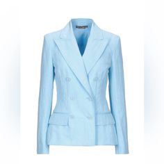 Made In Italy Brand New Gorgeous Looking Blazer Fabric: 93% Lyocell 7% Polyamide/Nylon Lining: 60% Acetate 40% Rayon Designer Spring Blazer For Workwear, Suit Jackets For Women, Alberta Ferretti, Wearing Clothes, Double Breasted Suit Jacket, Blazer Coat, Lapel Collar, Dressed Down, Blazer Suit