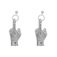 Does it feel good to flip em off? Then these earrings are for you! Make a subtle but bold statement with your accessories. The next time someone tries to rub you the wrong way just flash em an ear and let them know what's up. Middle Finger Earrings hand hanging stud earrings. *Available in silver and gold. *Length is approximately 1.25" Finger Shoes, Face Jewellery, Nameplate Necklace, Lip Ring, Knuckle Rings, Belly Chain, Hand Chain, Bead Charm Bracelet, Dangly Earrings