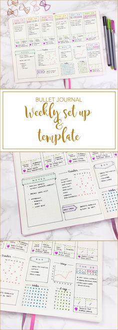 Bullet Journal Weekly Set Up & Template Bullet Journal Banners, Bullet Journal Weekly Layout, Bujo Layout, Bullet Journel, Bullet Journal Weekly, Journal Weekly, Bujo Planner