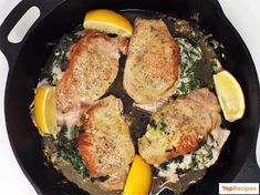 Thick cut pork chops stuffed with spinach and blue cheese, pan seared then finished off in the oven. Blue Cheese Stuffed Pork Chops, Thick Cut Pork Chops, Boneless Pork Chops, Chopped Spinach, Pan Seared, Boneless Pork, Pork Chop Recipes, Blue Cheese