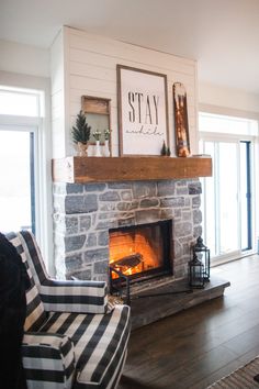 a living room filled with furniture and a fire place