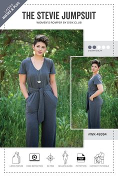 Stevie jumpsuit pattern cover. Romper Sewing Pattern, Beginner Sewing Patterns, Pajama Pattern, Pattern Romper, Romper Pattern, Doll Sewing Patterns, Jumpsuit Pattern, Sewing Patterns For Kids, Knit Jumpsuit