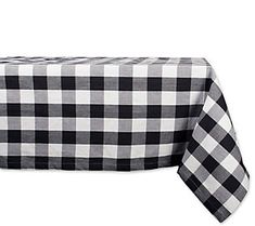 a black and white checkered table cloth