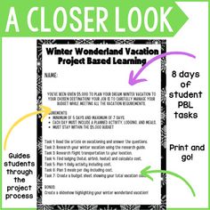 a close look at the winter wonderland vacation project based learning