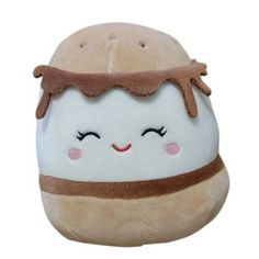 Get ready to indulge in the deliciousness of Carmelita, the S'mores Squishmallow from Kellytoy. This adorable plush toy stands at 5 inches tall and is perfect for all occasions. With its soft and squishy texture, it's sure to bring a smile to anyone's face. Made by Squishmallows, this plush toy is of high quality and is manufactured in China. Its brown color and cute design make it a great addition to any stuffed animal collection. Whether you're looking for a gift for a child or simply want to add to your own collection, the Squishmallow Kellytoy Plush Food Carmelita The S'mores is sure to please. 5 Inch Squishmallow, Cute Squishmallows, Squishmallow Party, S Mores, Cute Design