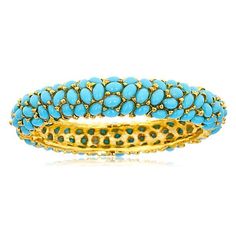 Kenneth Jay Lane Turquoise Cabochon Bangle Bracelet Cabochon Bracelet, Crochet Mat, Earrings Clip, Kenneth Jay Lane, Jewelry Designs, Bangle Bracelet, Clip On, Turquoise Bracelet, Jewelry Shop