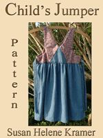 a book cover with the title child's jumper pattern, featuring an image of a blue dress