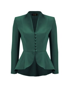 Women Blouses Fashion Classy, Wasp Waist, Long Blouse Designs, Strong Shoulders, Fashion Tops Blouse, Peplum Styling, 1950s Style, Racing Green, Classy Dress Outfits