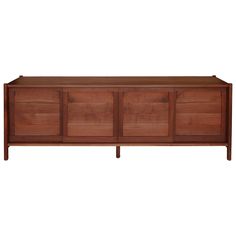 the sideboard is made out of wood and has three doors on one side, two drawers