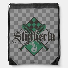 a drawsack bag with the words southern and two crossed baseball bats on checkered background