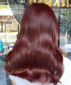 Brown Red Hair Aesthetic, Reddy Brown Hair, Cherry Red Hair With Layers, Cherry Red Hair Straight, Redish Brownish Hair, Dark Red Hair Color Aesthetic, Dark Copper Balayage, Chocolate Red Hair, Dark Copper Balayage Brunette